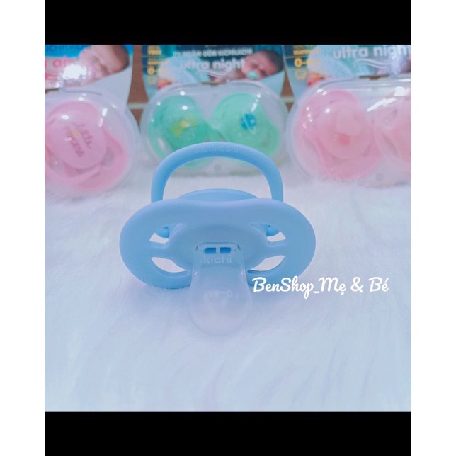 Ti ngậm Kichilachi Ultra air ban ngày, ti giả cho bé 0 - 6 tháng chất liệu silicone siêu mềm
