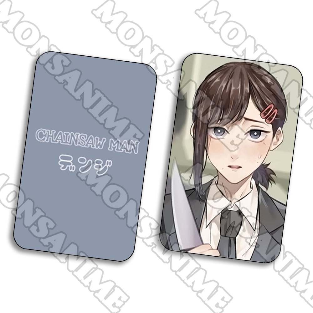 Ảnh card bo góc in hình CHAINSAW MAN Thợ săn quỷ ver Teen thẻ bo viền 5*8cm anime chibi sưu tầm 1 tấm