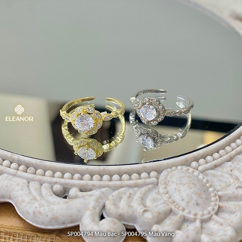 Nhẫn nữ hở bạc 925 Eleanor Accessories phụ kiện trang sức đính đá phong cách basic