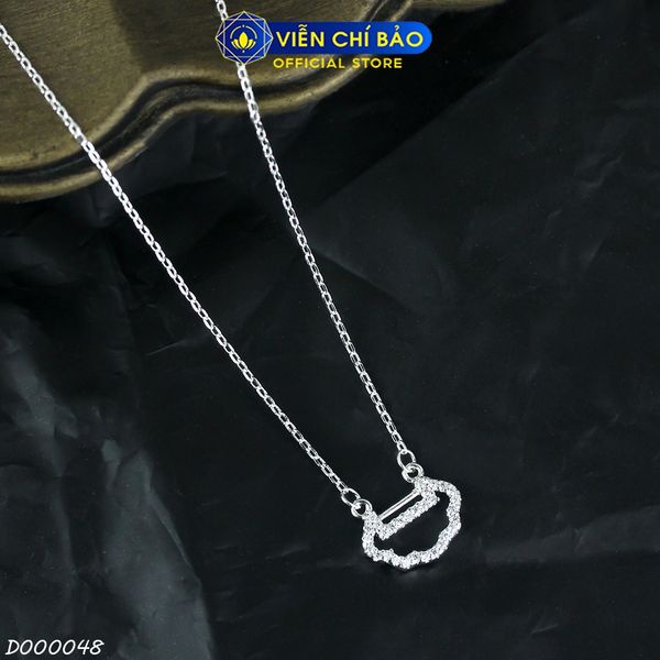 Dây chuyền bạc nữ trường mệnh đính đá basic chất liệu bạc 925 thời trang phụ kiện trang sức Viễn Chí Bảo D000048