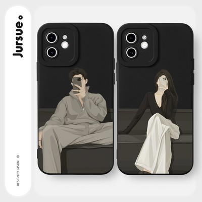 Ốp điện thoại JURSUE Y2805 họa tiết kiểu cặp thích hợp cho iPhone 17 Air 16 15 14 13 12 11 Pro Max SE 2020 X XR XS ip 8 7 Plus