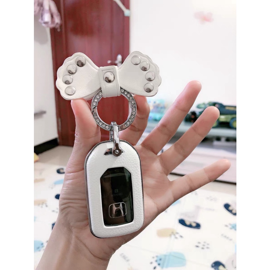 Móc Chìa Khóa Ô Tô Xe Máy Túi Xách Balo Hình Nơ Đính Đá Dễ Thương