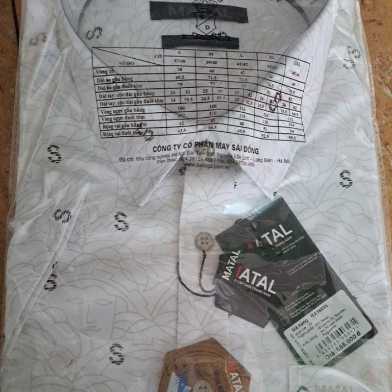 Thanh lý lẻ size áo nam hãng Matal size 43 cộc tay