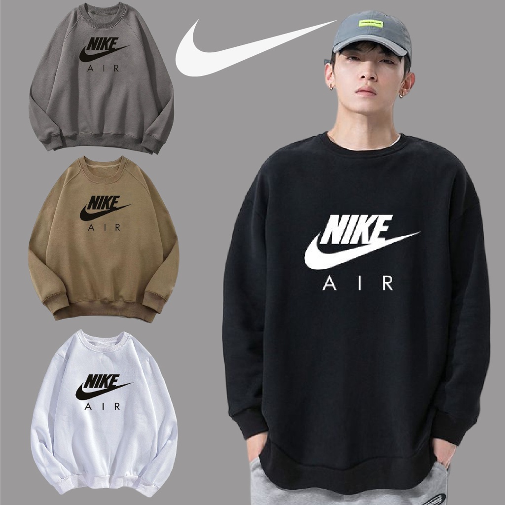 Áo sweater nike nỉ Hàng Chính Hãng Cao Cấp nam nữ dài tay basic Nike form rộng oversize phong cách unisex LOIX