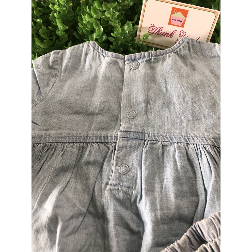 Sét váy bé xanh Jean bé gái