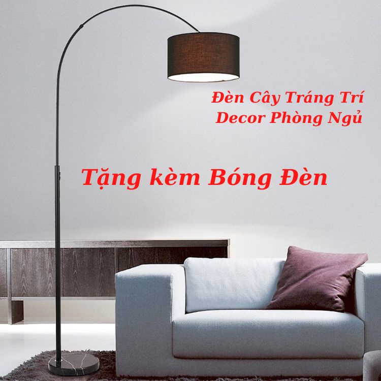 Đèn Cây Đứng Trang Trí Phòng Khách - Đèn Decor Nội Thất Phòng Ngủ, Phòng Làm Việc - Tặng Kèm Bóng