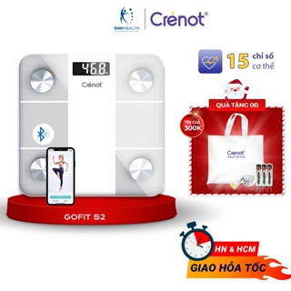 Cân Sức Khoẻ Điện Tử Thông Minh Crenot Gofit S2 đo 15 chỉ số kết nối