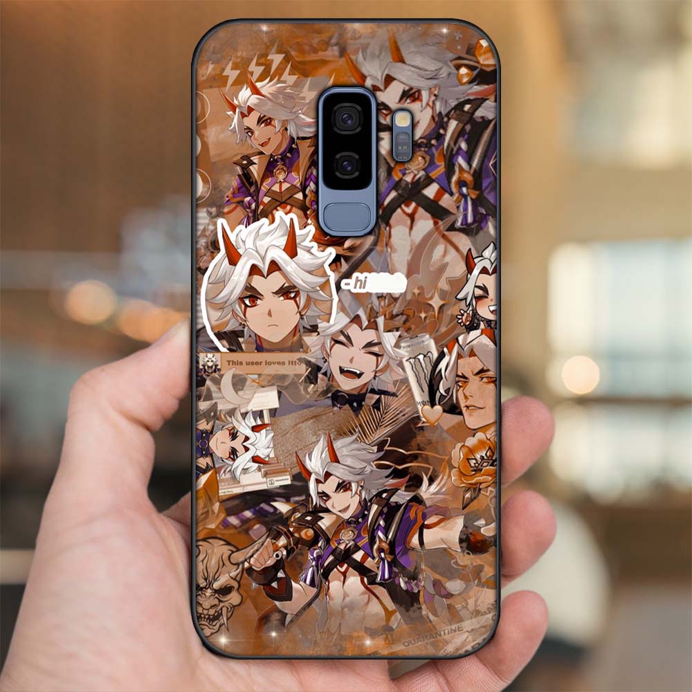 Ốp lưng Samsung S9 Plus viền đen in hình Arataki Itto Genshin Impact