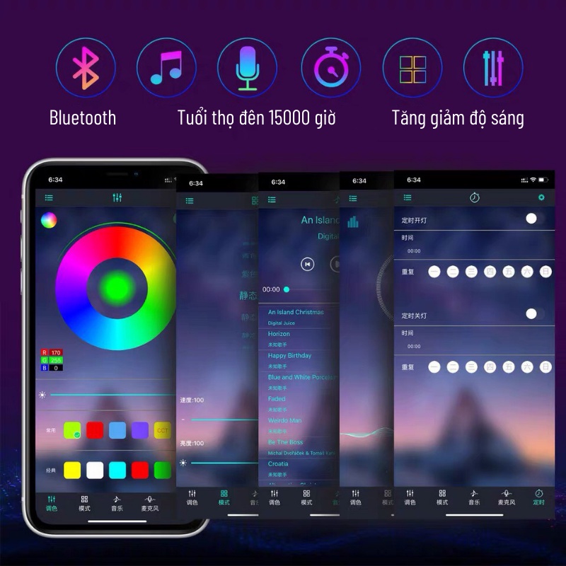 Dây Đèn Led Đèn Led Cuộn RGB 16 Triệu Màu Có Kèm Điều Khiển KHO GIA DỤNG TRẦN PHÚ