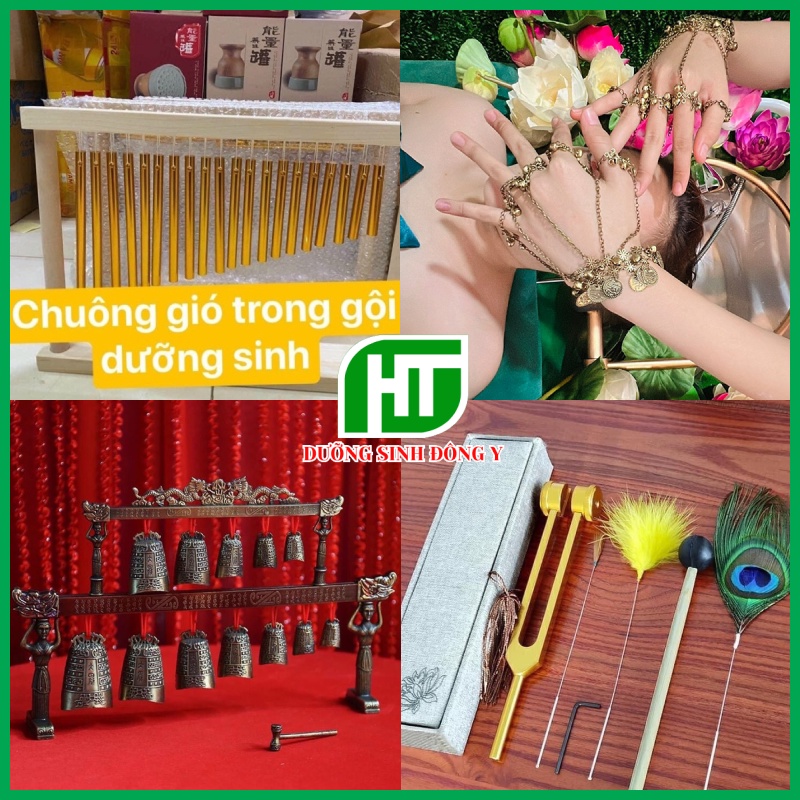 Bộ Chuông Gội Đầu Dưỡng Sinh Đông Y Trung Hoa, Lông Công, Bộ Âm Thoa ...