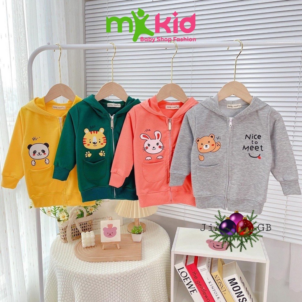 Áo khoác cho bé gái bé trai trẻ em 0 - 7 tuổi Minky Mom [Big Sale 9-30KG] ÁO KHOÁC chống nắng 100% Cotton cho bé