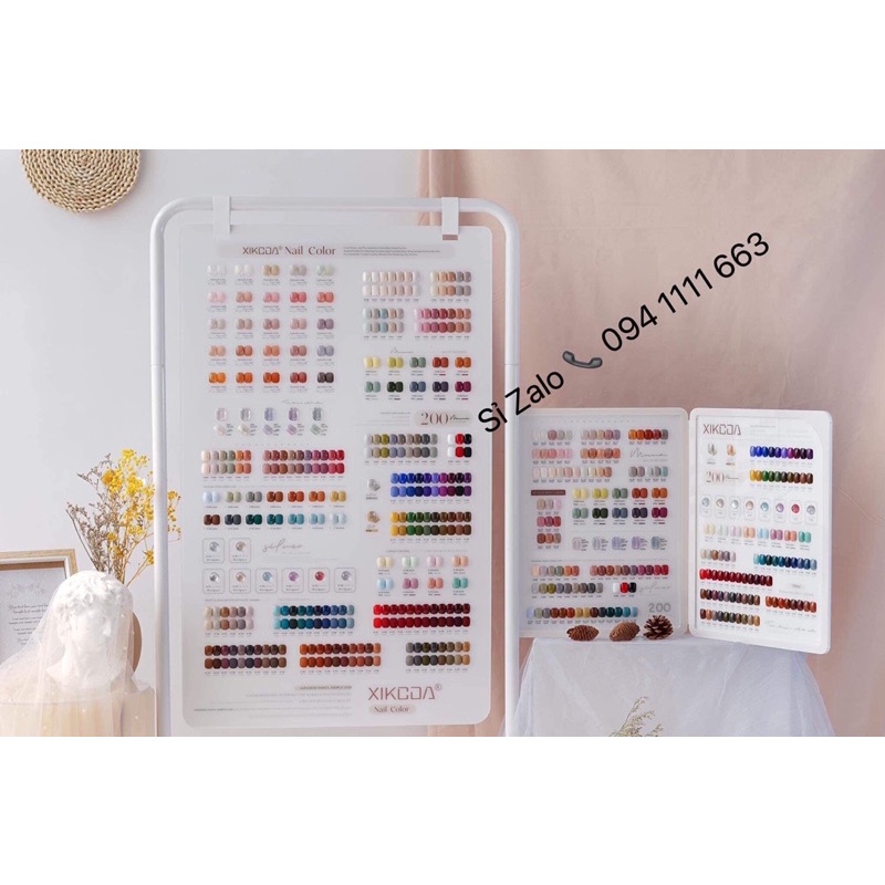 Sét 200 màu tặng kèm 2 bảng màu bass & tốp kèm kệ trưng bảng màu cực đẹp