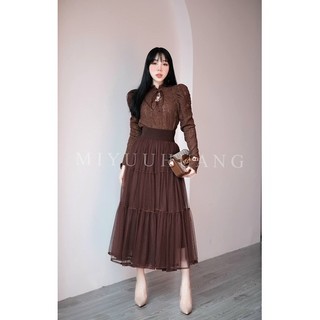 Chân váy voan tầng xoè