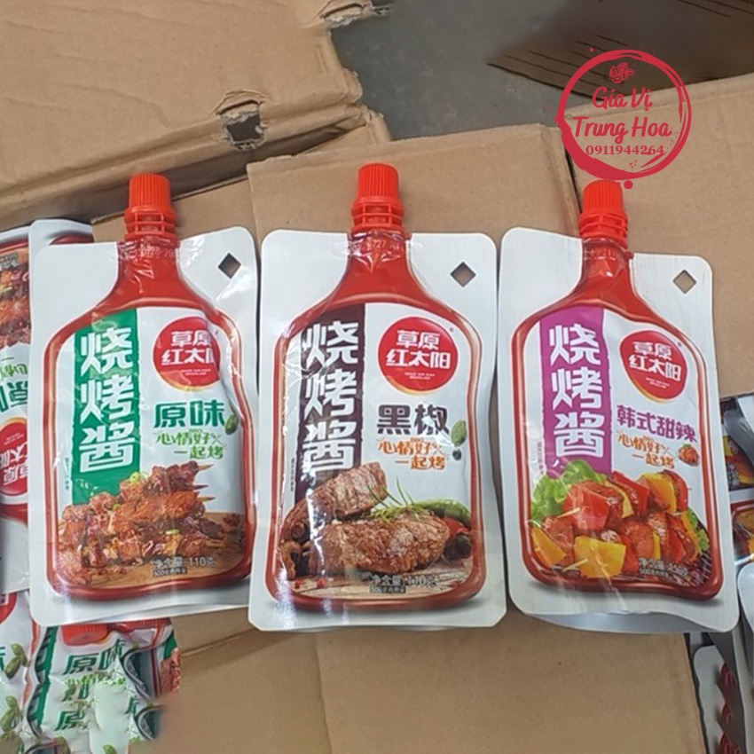 Sốt Ướp Thịt Xiên Nướng, BBQ Grassland Red Sun 110g chuẩn Orleans