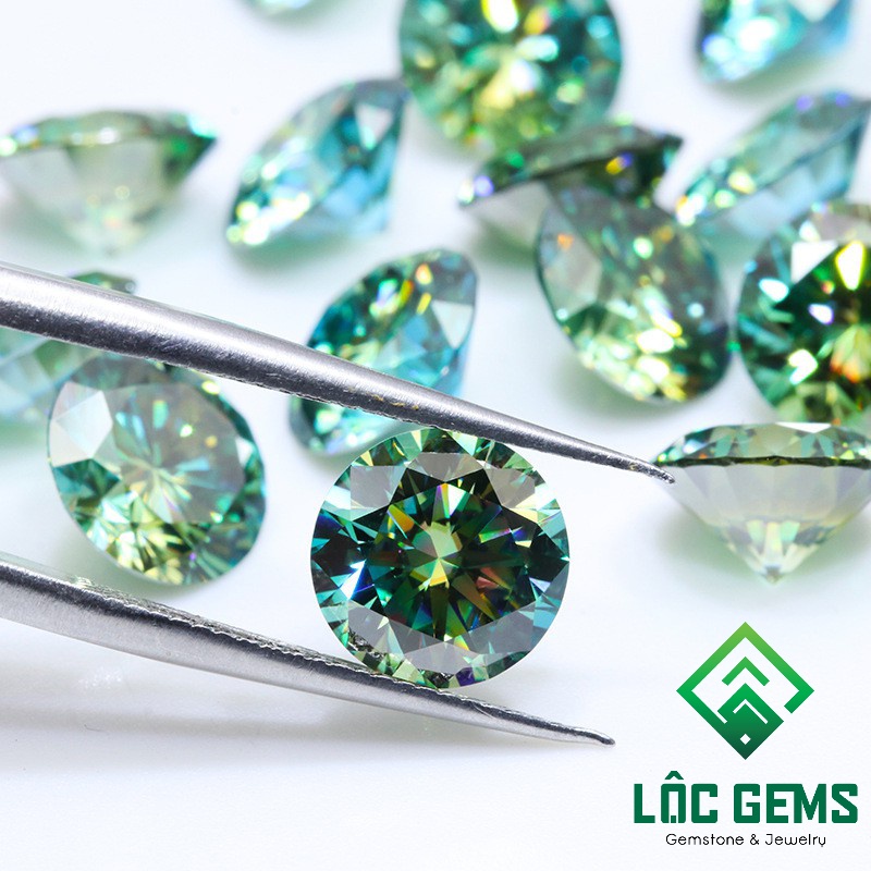 Kim Cương Moissanite màu Xanh Lá , Giấy kiểm định quốc tế GRA, hàng Mỹ USA.