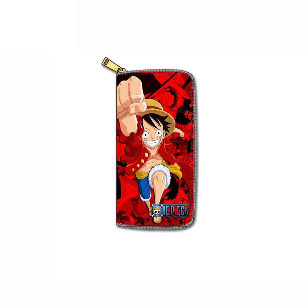 Ví Da PU Dáng Dài Có Khóa Kéo In Hoạt Hình One Piece Luffy Cỡ Lớn Thời Trang GN2