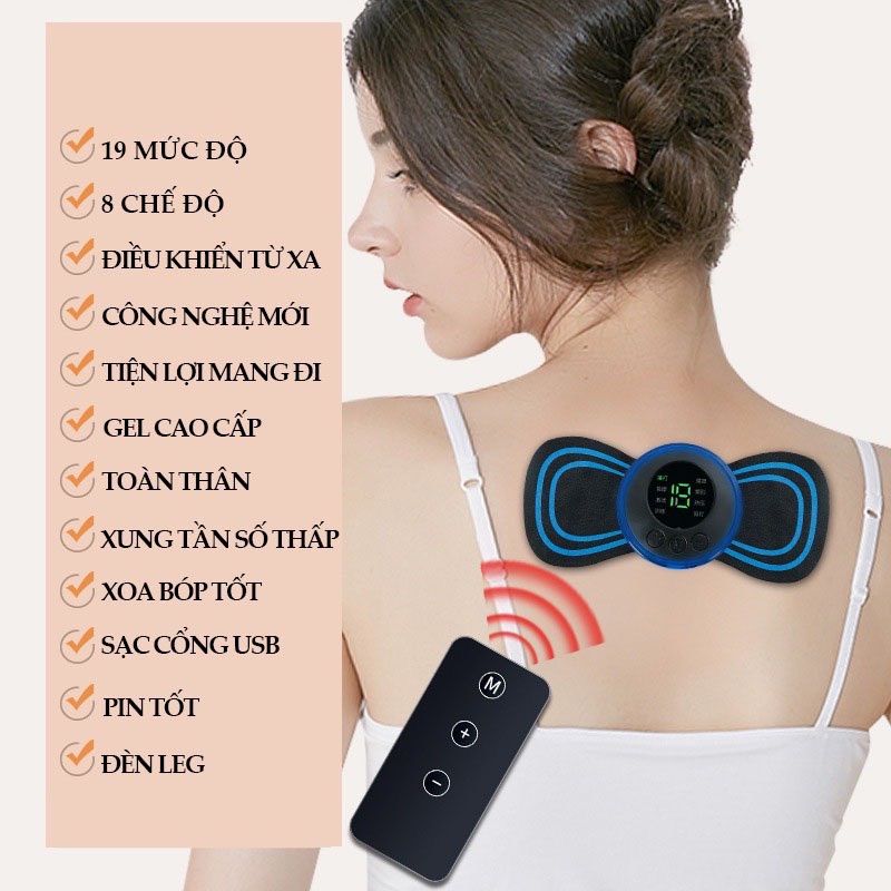 Máy Massage Cổ Vai Gáy Bắp Tay, Lưng Bằng Sung Điện Giảm Đau Nhức Hiệu Qủa Máy Mat xa Toàn Thân 19 Chế Độ