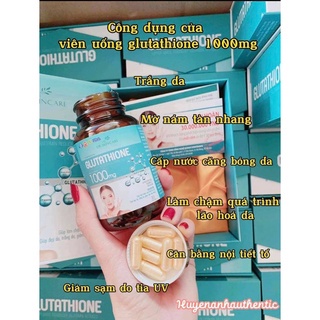 Viên Uống Trắng Da Mờ Nám Giảm Nếp Nhăn Glutathione 1000mg