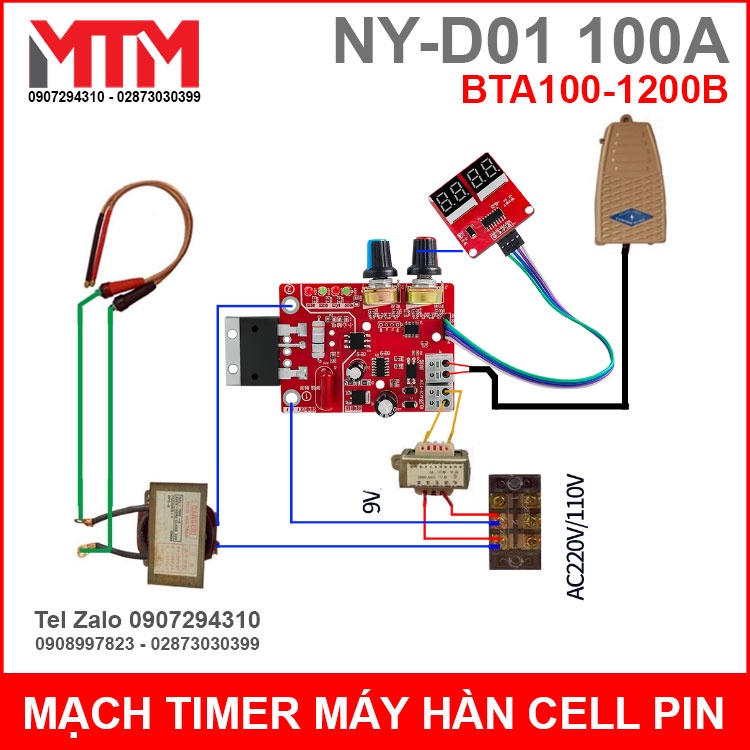Mạch timer hàn cell pin chuyên nghiệp NY-D01 100A