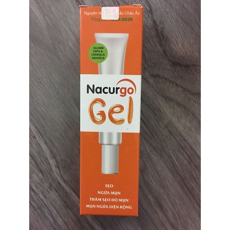 [Chính Hãng] Gel ngừa sẹo Mụn, Thâm sẹo do Mụn và Mụn ngừa diện rộng - Nacurgo Gel ( 20g) -Chính Hãn
