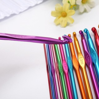 Kim móc len 2 đầu cán nhựa, set kim móc len đủ size từ 2mm-10mm