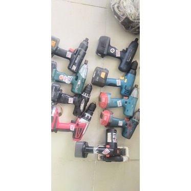 Thanh lý máy khoan, bắn vít pin 12v hàng bãi như ảnh, thân máy vỏ pin.