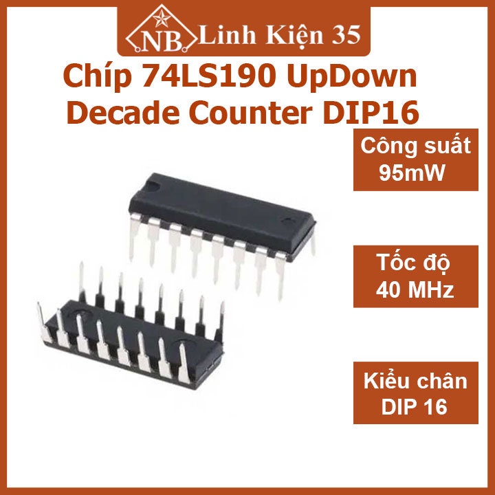 1 con Chíp 74LS190 Up/Down Decade Counter 16 chân