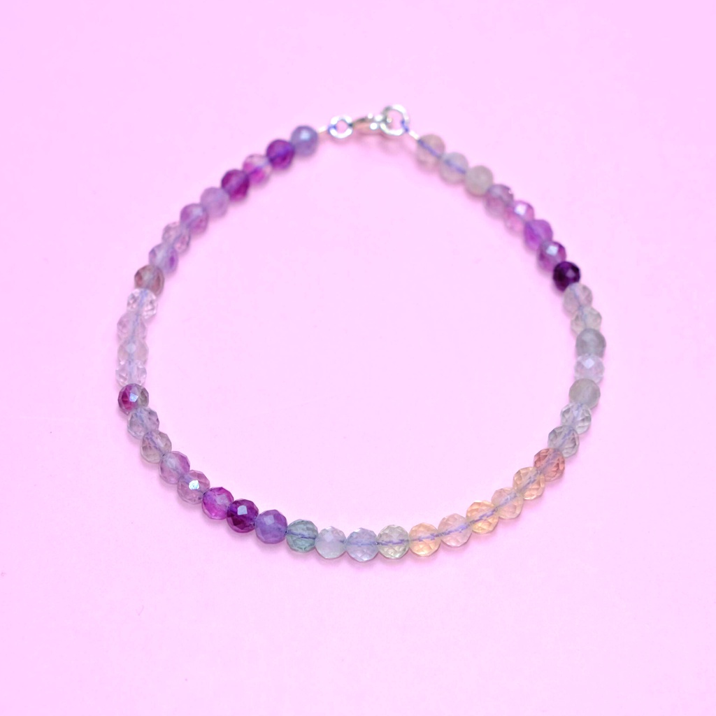 Vòng tay phong thuỷ Fluorite đa sắc UPCARA