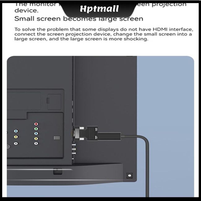 Bộ Chuyển Đổi Vga Sang Hdmi 1080p Hd Tương Thích Với PS4 / PC / Laptop / Tv / Máy Chiếu