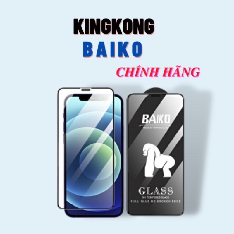 Kính Cường Lực Baiko Full Màn Hình Chịu Lực Tốt Cảm Ứng Mượt Hạn Chế Bám Vân Tay Dành Cho Iphone - Tặng Giấy Lau 1-2