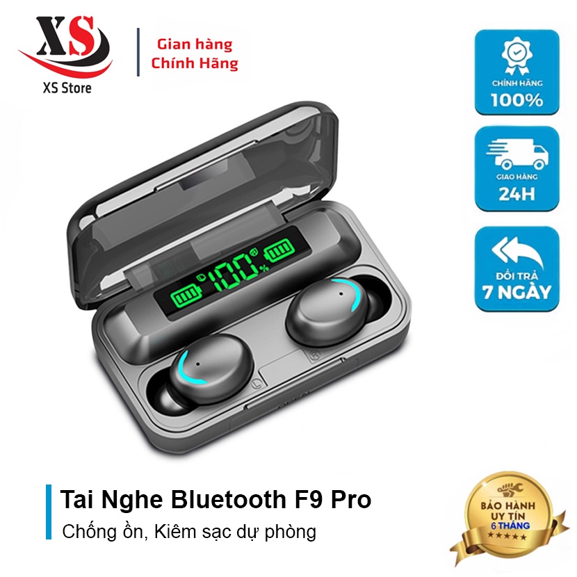 Tai Nghe Bluetooth XS Store F9 Pro - Chống Ồn, Âm Hay, Cảm Biến Vân Tay, Kiêm Sạc Dự Phòng