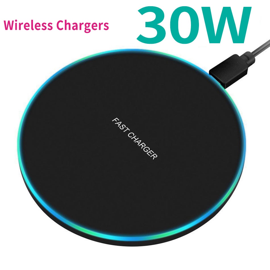 Đế Sạc Không Dây AZJ 30W Cho iPhone 11 12 X XR XS Max 8 Samsung S10 S20 Note10 20 Xiaomi Huawei