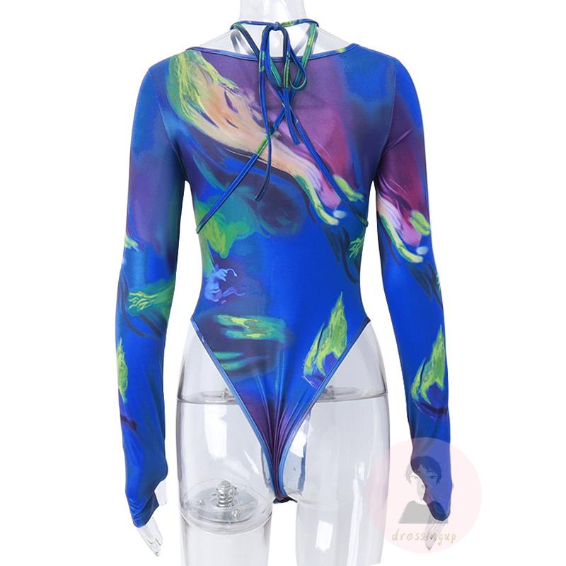 Bộ Áo Liền Quần Tay Dài Nhuộm Màu Độc Đáo Thời Trang Cho Nữ