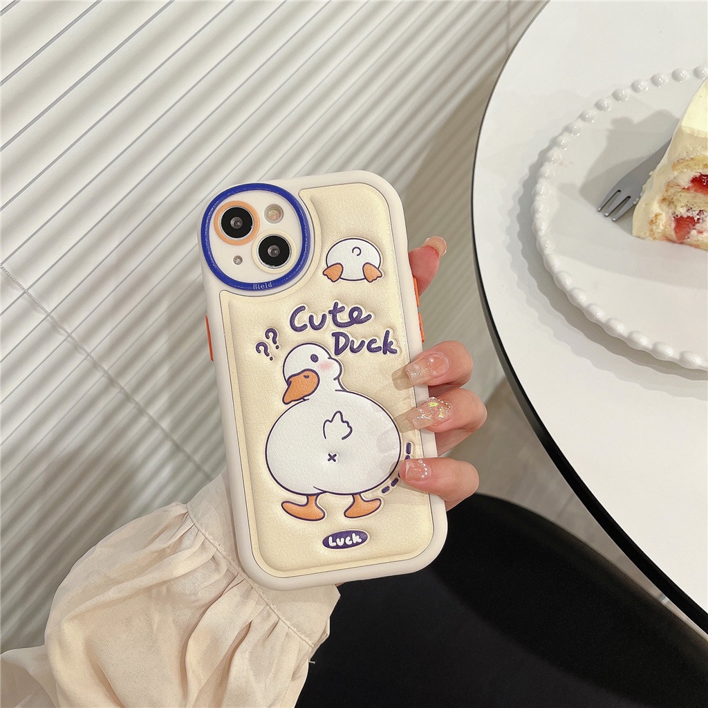 Ốp Điện Thoại Da Viền TPU Dẻo In Họa Tiết Hoạt Hình Dễ Thương Cho iphone 14 Pro Max 13 Pro Max 12 Pro Max