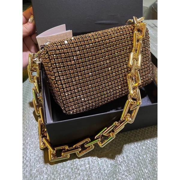 Túi wang đá Xích vàng - bạc bản 2 dây full box chuẩn loại đẹp