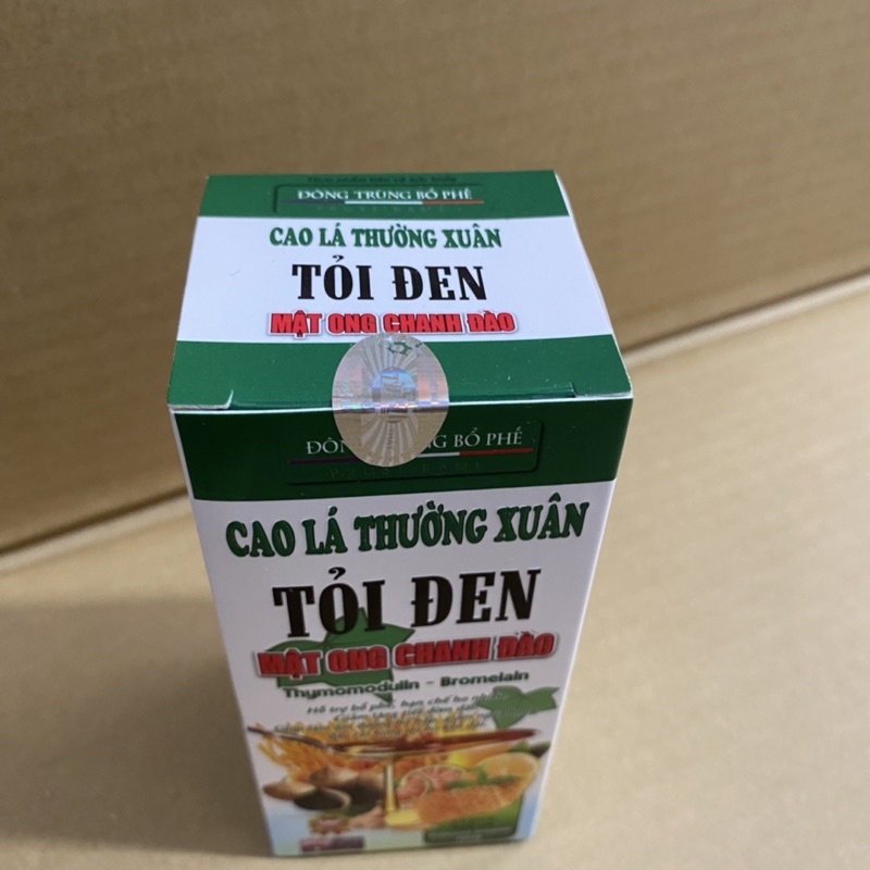 Siro chai ho Đông trùng bổ phế CAO LÁ THƯỜNG XUÂN TỎI ĐEN mật ong chanh đào