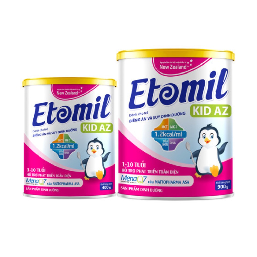 SỮA BỘT ETOMIL KID AZ 400G & 900G ( Dành cho trẻ biếng ăn và suy dinh dưỡng từ 1đến 3 tuổi )