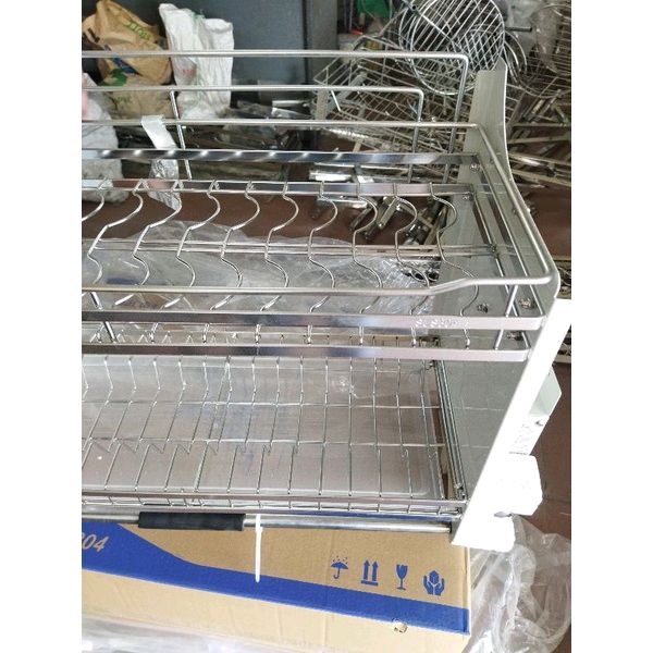 Giá Bát đĩa Nâng Hạ Inox 304, giá bát nâng hạ, Kệ Đựng Đồ Nhà Bếp Thông Minh