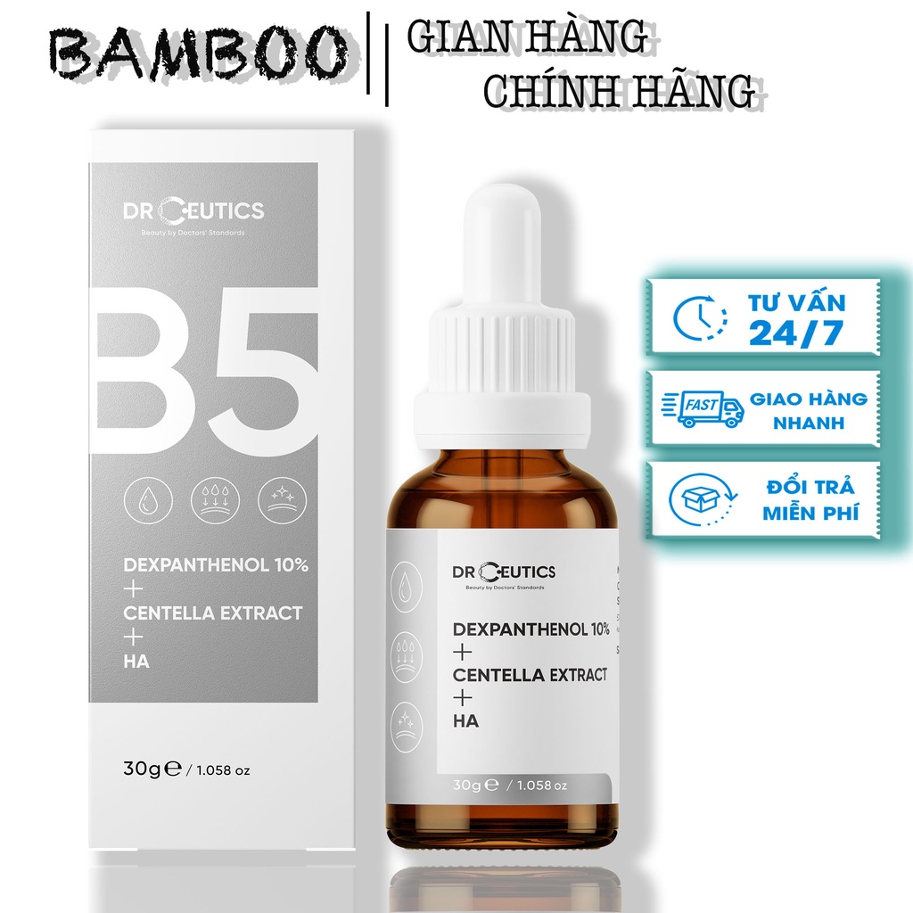 DRCEUTICS Serum B5 DrCeutics Cấp Ẩm Và Phục Hồi Da Dexpanthenol 10% + Centella Extract + HA - 30G( Chính Hãng )