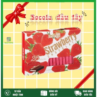 Socola dâu tây MEIJI Nhật Bản 26 viên thanh 120gr - Strawberry Chocolate