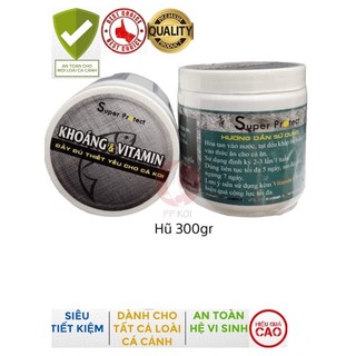 Khoáng & Vitamin Super Protect dùng cho cá Koi, cá Vàng, cá Rồng, cá cảnh - Hũ 300gr