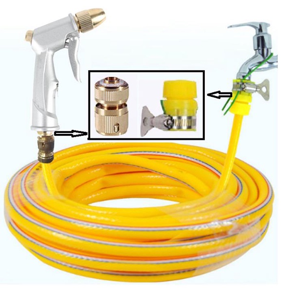 Bộ vòi xịt tăng áp, vòi xịt rửa xe, tưới cây, dọn nhà tăng áp lực. Bộ gồm đầy đủ đầu vòi xịt, đầu gắn và dây