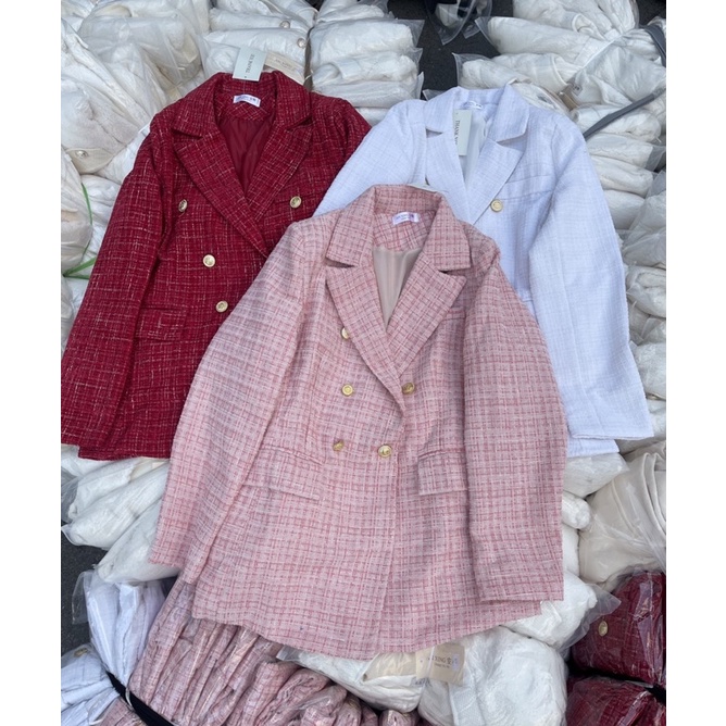 Áo vest dạ tweed kim cương, áo khoác dạ tweed, áo Blaze/LINA.CLOTHES