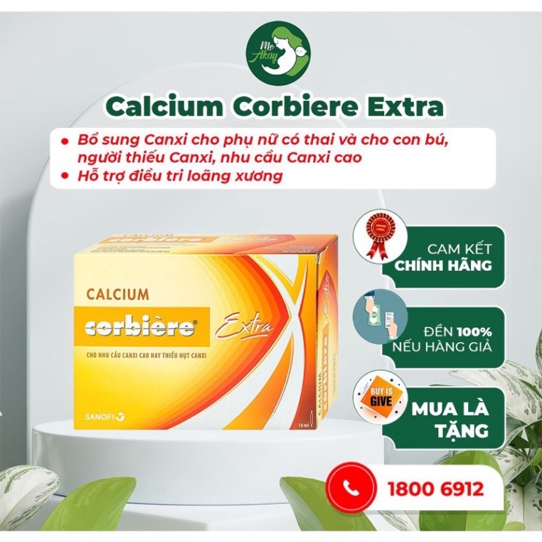 Canxi corbiere 10ml cho người lớn và phụ nữ mang thai -Chính Hãng