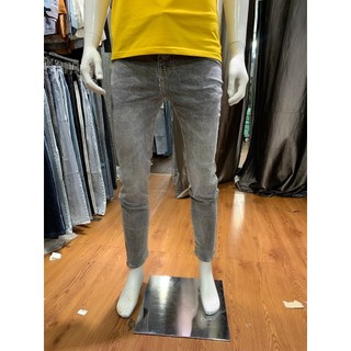 Quần jean nam co giãn chạy viền màu xám