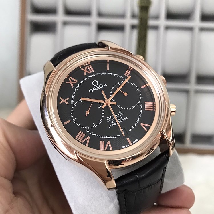 Đồng hồ Nam OMG 6kim khóa nhớ, Dây da cao cấp, Mặt Sapphire chống xước, chống nước thẻ bảo hành 12 tháng