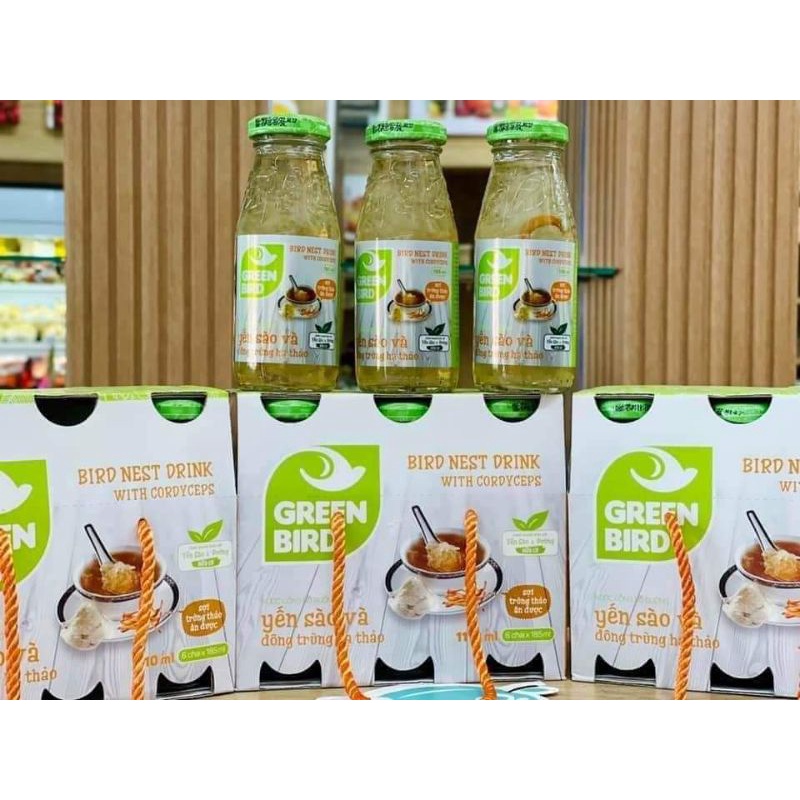 LỐC 6CHAI YẾN SÀO ĐÔNG TRÙNG HẠ THẢO GREEN BIRD