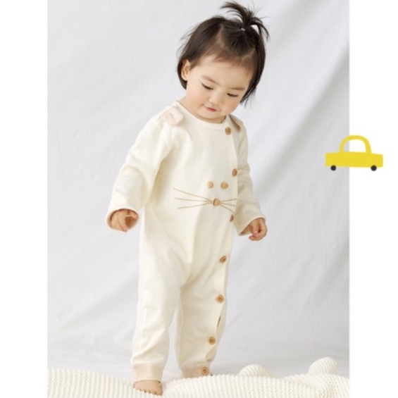 Babyfair. Áo liền quần cho bé dài tay ấm áp thân thiện với da Thân đường cong Đóng mở rộng Đáy dễ thương trẻ sơ sinh Trang phục mới biết đi