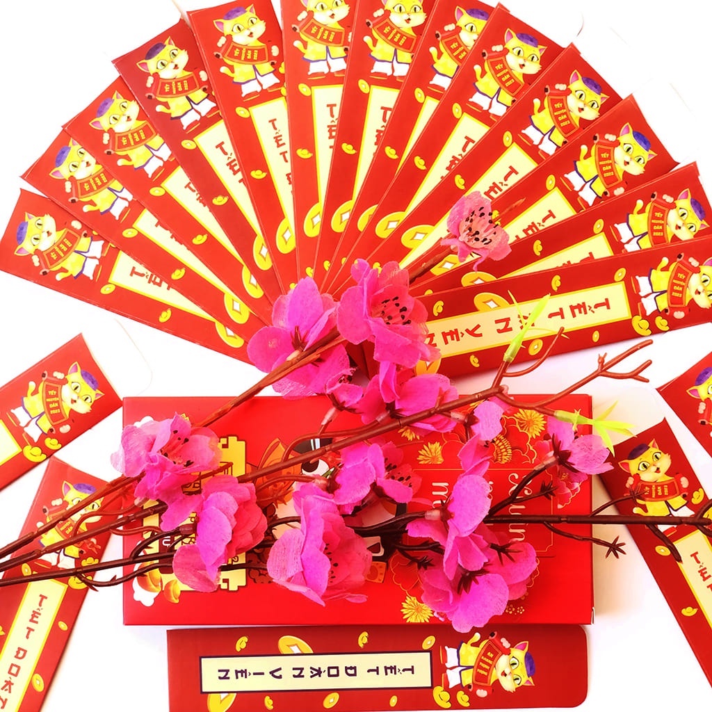 Phong Bao Lì Xì Gieo Quẻ Tết 2024 Năm Giáp Thìn Mẫu Rồng Chibi Hottrend Giấy C180 Siêu Dầy