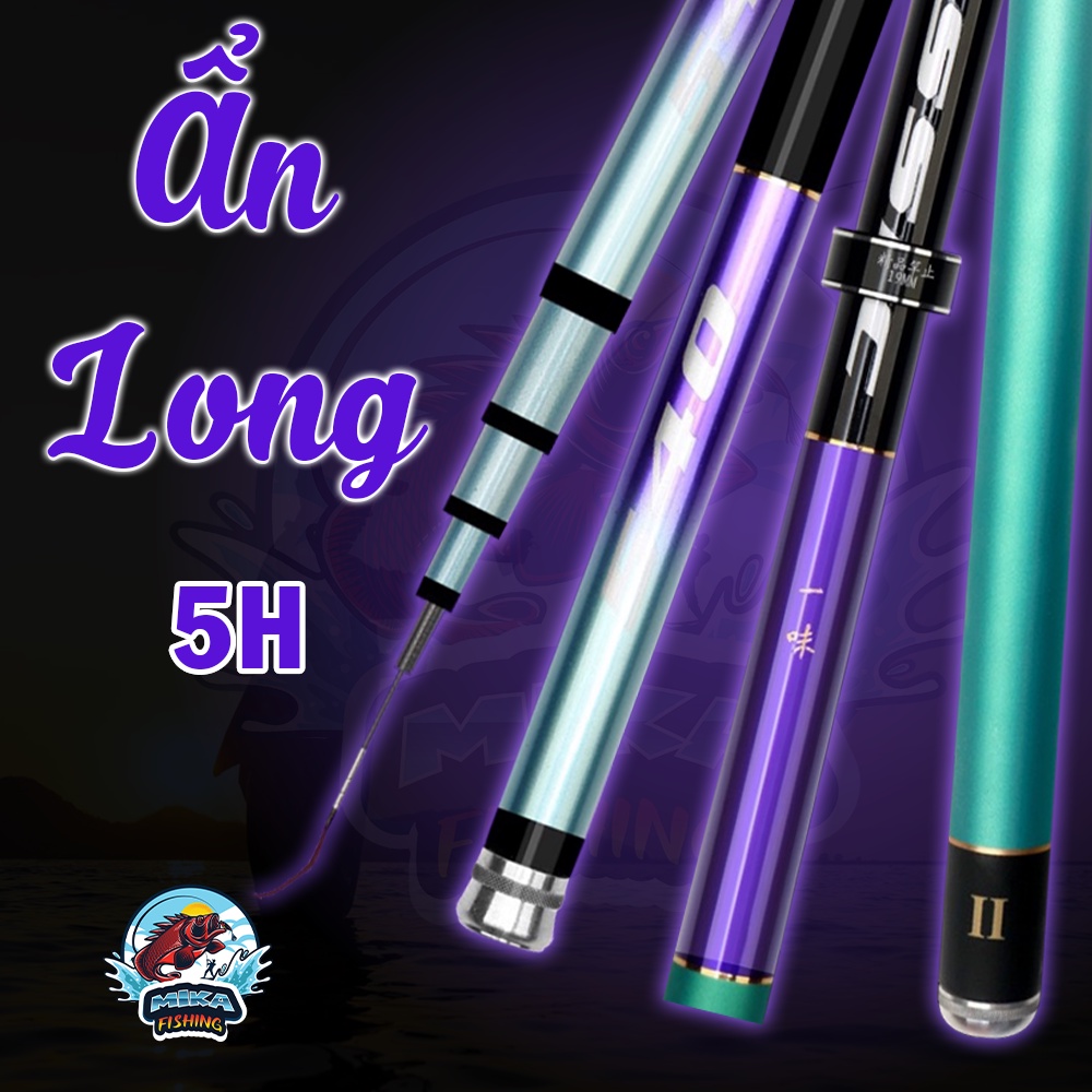 Cần ẩn long 5H tặng kèm ngọn phụ, phao, trục Mika fishing